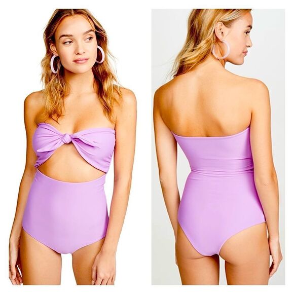 NWT Mikoh Lana Cut Out One Piece in Lilac XS - Picture 1 of 8